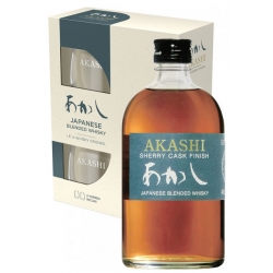 Astuccio Whisky Akashi Blended Sherry Cask con 2 calici